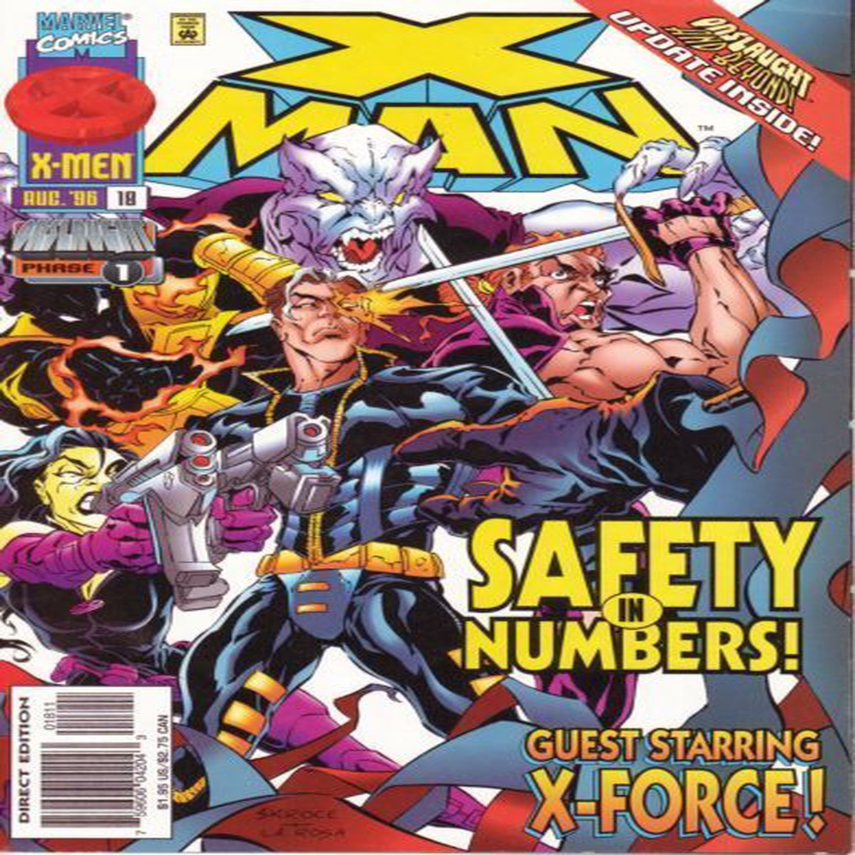 (Damaged Comic Readable/Acceptable Condtion) X-Man Onslaught - In The Company Of Strangers | Issue#18A | Year:1996 | Series: X-Men | Pub: Marvel Comic